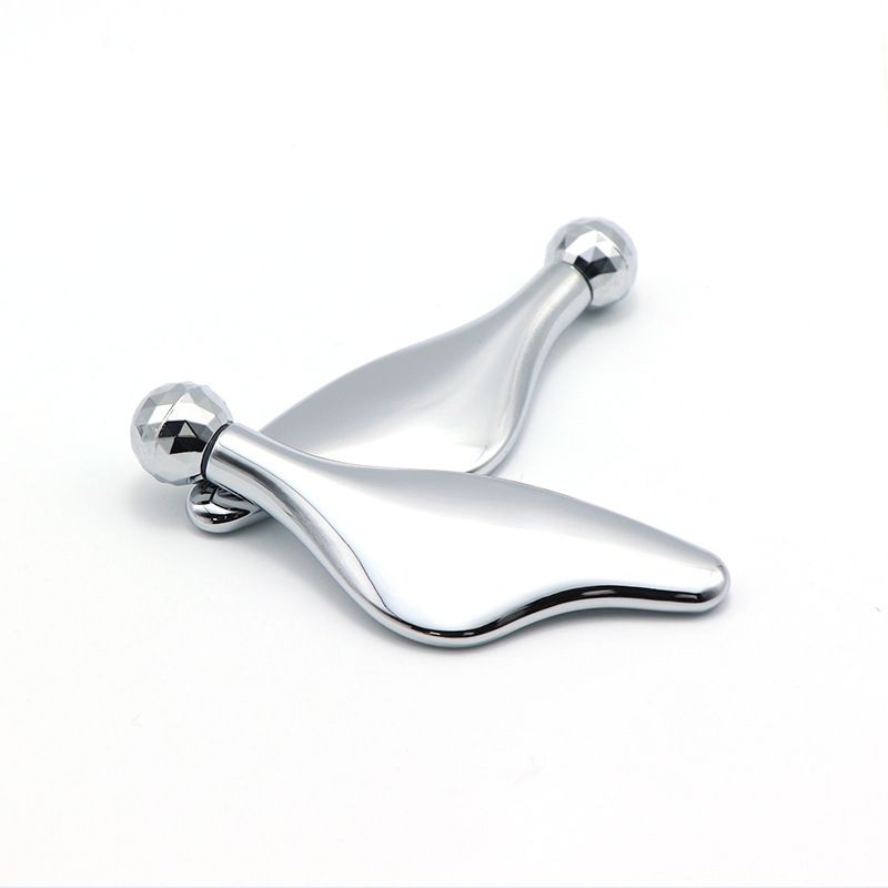 Ξύστρα από ανοξείδωτο ατσάλι για μασάζ προσώπου, εργαλείο Gua Sha, lifting προσώπου, αντιγήρανση, σύσφιξη δέρματος, ψύξη, μεταλλικό περίγραμμα, μείωση πρηξίματος_voghion.com