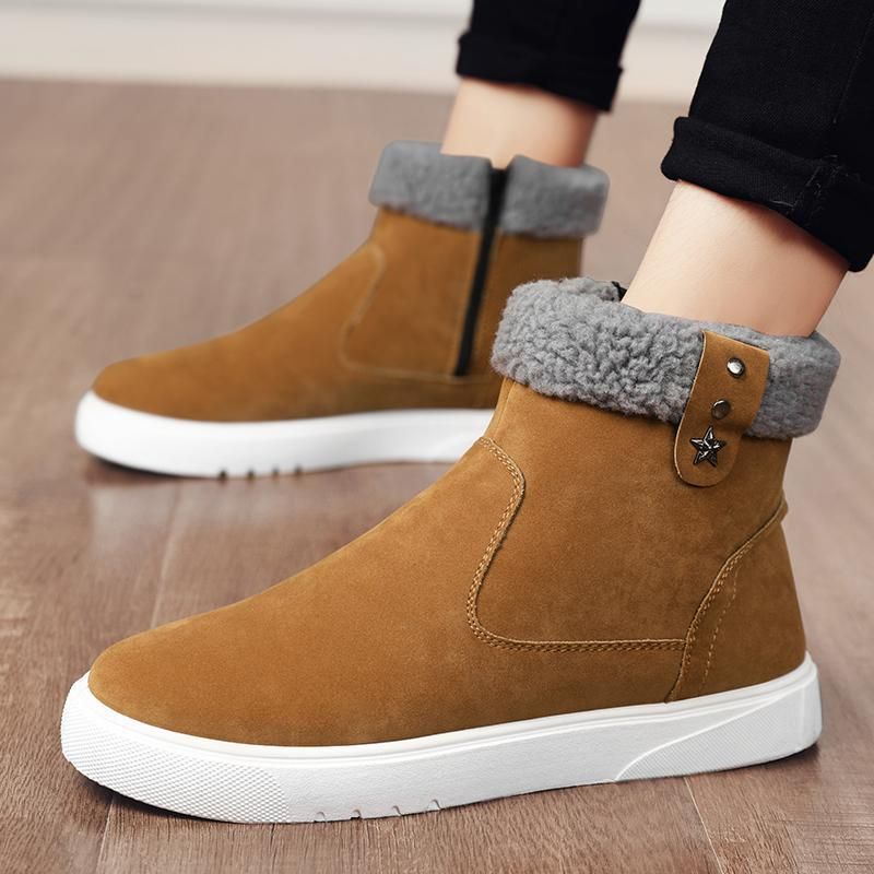Winter Schneestiefel Warme Baumwollschuhe Mode Baumwollstiefel Herrenschuhe_voghion.com