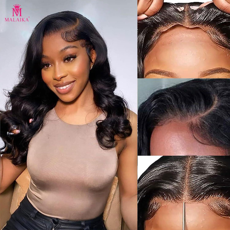 Īsa boba ķermeņa parūka ar cilvēka matiem, 4x4 ķermeņa viļņiem, mežģīņu priekšējās daļas parūkas, 180% blīvums, cilvēka mati, iepriekš noplūkti ar zīdainiem matiem, dabiski melni_voghion.com