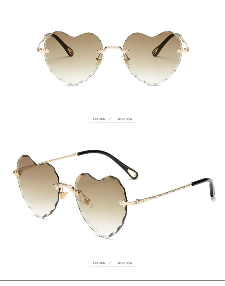 2024 Neue Liebe Gradient Pfirsich Herz Sonnenbrille für Damen Mode Retro Sonnenbrille Anti UV Net Rote Brille_voghion.com