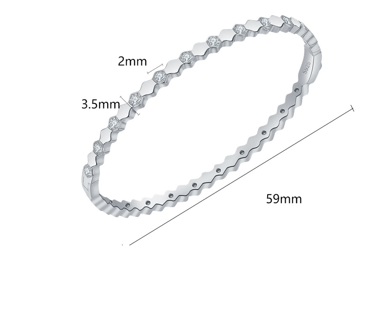 Pulsera de plata con moissanita y diseño de panal de abeja, ligera, de lujo, clásica, combinable con todo, con temperamento, con diamantes para mujer._voghion.com