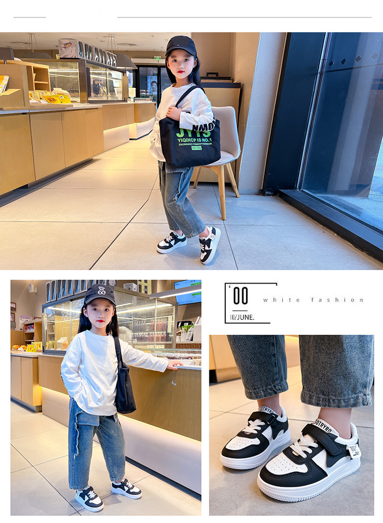 Kids' Shoes Spring And Autumn New Casual All Match Children's Sneakers Velcro Soft Soled White Shoes Boys' Sports Shoes_voghion.com