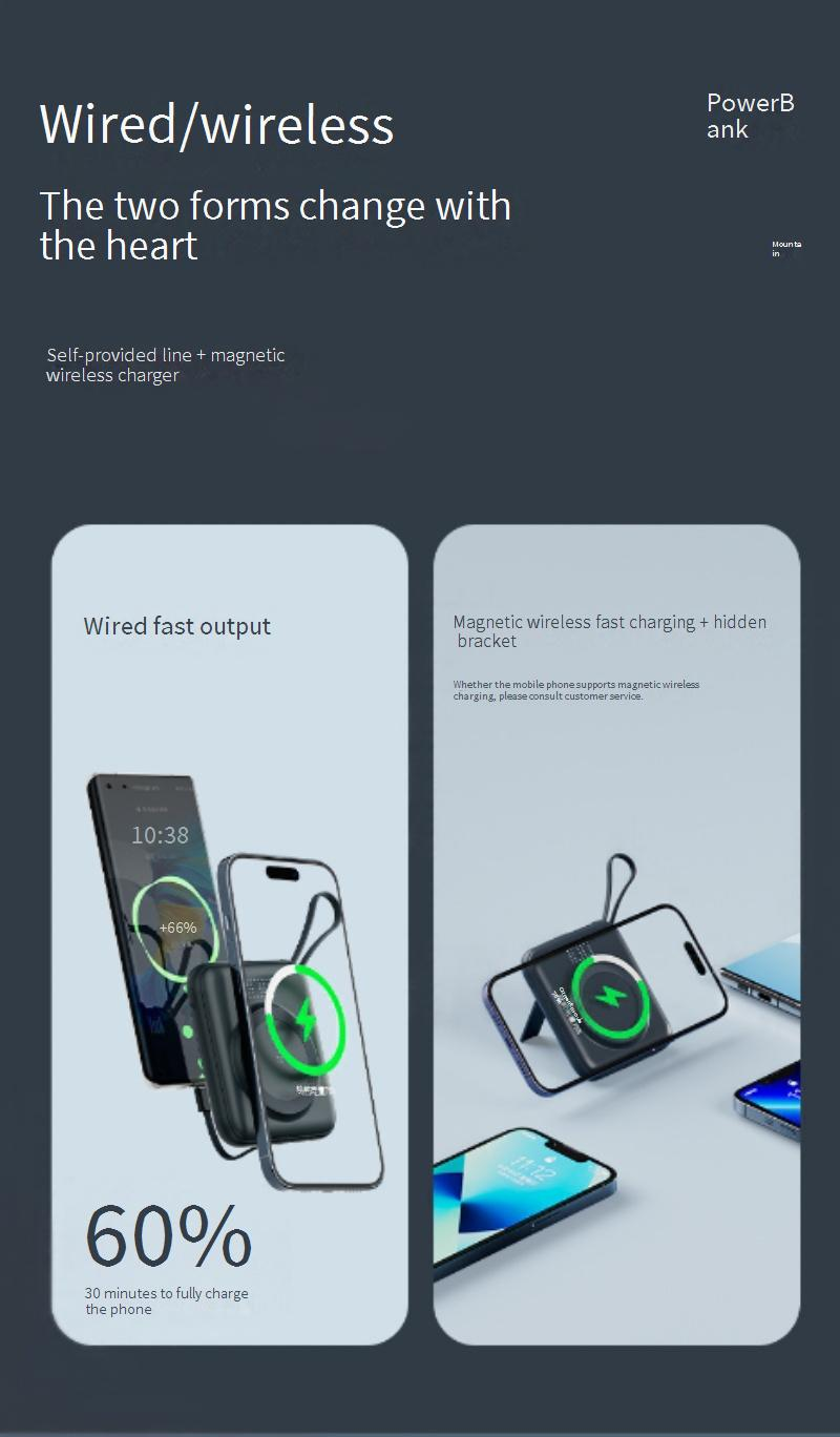 Kommt mit vier magnetischen Kabellosen Lade Schatz 10000 MAh Halterung Praktische Mobile Power Geschenk Anpassung_voghion.com