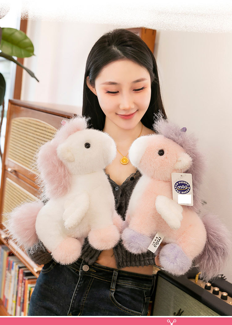Simulation süße Pony Puppe Einhorn Puppe Plüsch Spielzeug Kinder Komfort Puppe Mädchen Geschenk_voghion.com