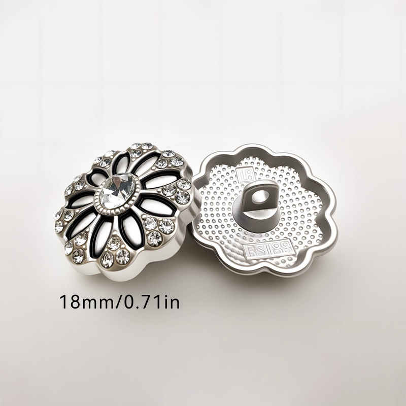 6-10pcs Petal Shape Hardware Button Dia Setting Process,Suitable Shirts, Exquisite Buttons For Sweaters, Coats_voghion.com