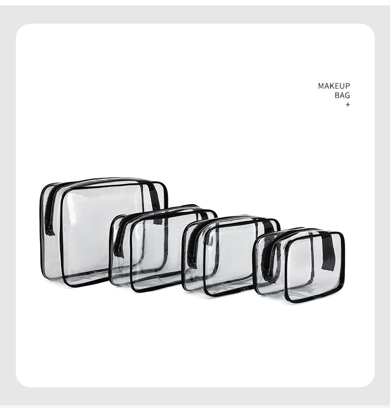 Borse portaoggetti in PVC trasparente spesso, borsa portaoggetti per articoli da toeletta, borsa porta cosmetici da viaggio portatile impermeabile, quattro pezzi, borsa portaoggetti per il nuoto_voghion.com