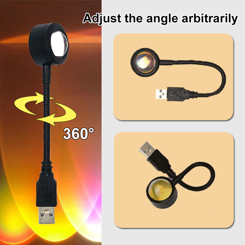 1x USB Sonnenuntergang Lampe LED Regenbogen Neon Nachtlicht Projektor Fotografie Wand Atmosphäre Beleuchtung Für Schlafzimmer Home Zimmer Dekor Geschenk_voghion.com
