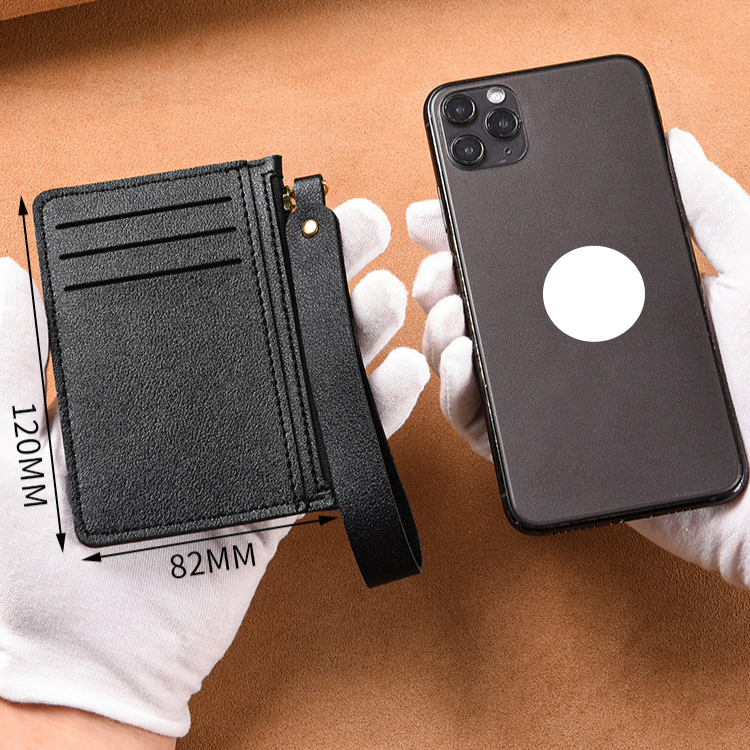 Card Bag Card Cases Hand Held Card Holder Ultra Thin Card Holder Women's Small Coin Purse Solid Color Leather Handle With Zipper For Driver's License_voghion.com