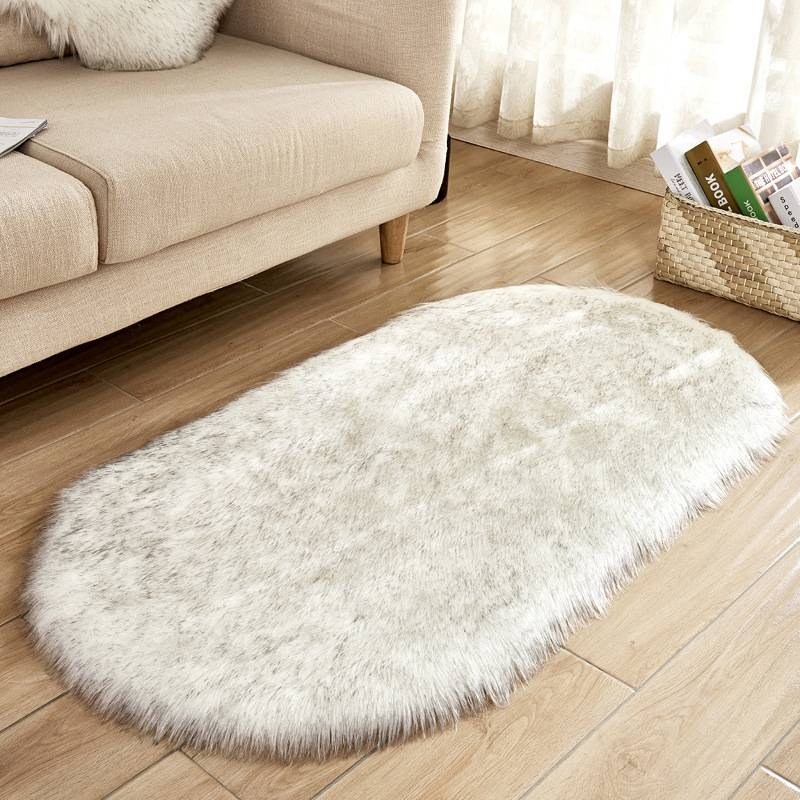 Home & Garden Weicher ovaler Teppich für Zuhause, rutschfeste Bodenmatte für Schlafzimmer, Wohnzimmer, Badezimmer, Türrahmen – maschinenwaschbar, modernes minimalistisches Design_voghion.com