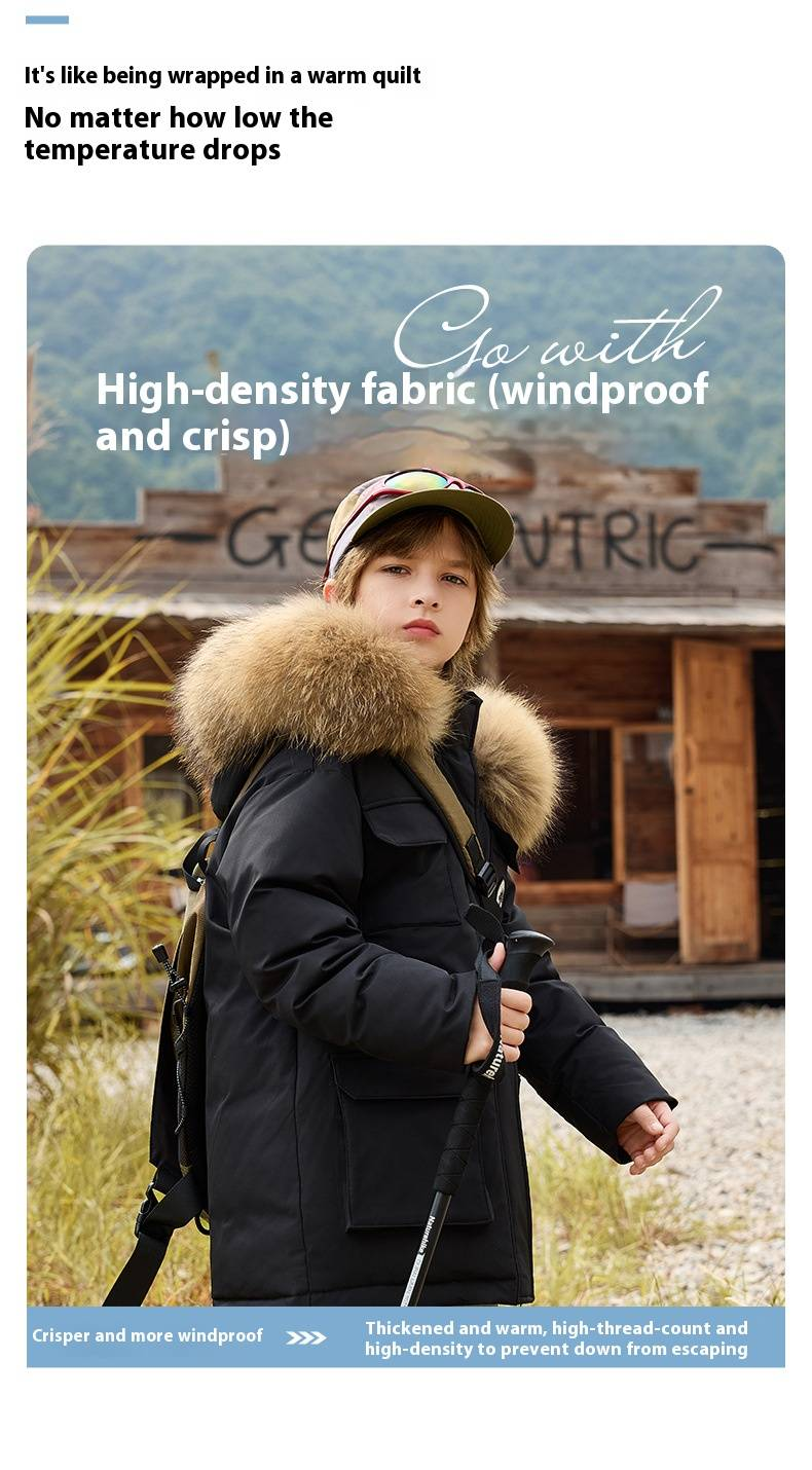 Premium Kids Winter Jacket With White Duck Down - Warm Hooded Coat For Boys & Girls (120-180cm) - Soft & Stylish Design_voghion.com