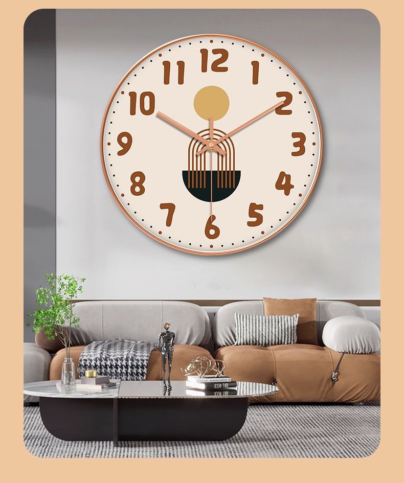 Whale Wheat Cream Color Wall Clock Ins Style Living Room Bedroom Silent Punch Free Decorative Clock Personality Wall Quartz Clock_voghion.com