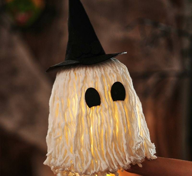 Luci LED a forma di zucca luminosa - Decorazioni di Halloween con facce buffe casuali, luci notturne spettrali per la casa,_voghion.com