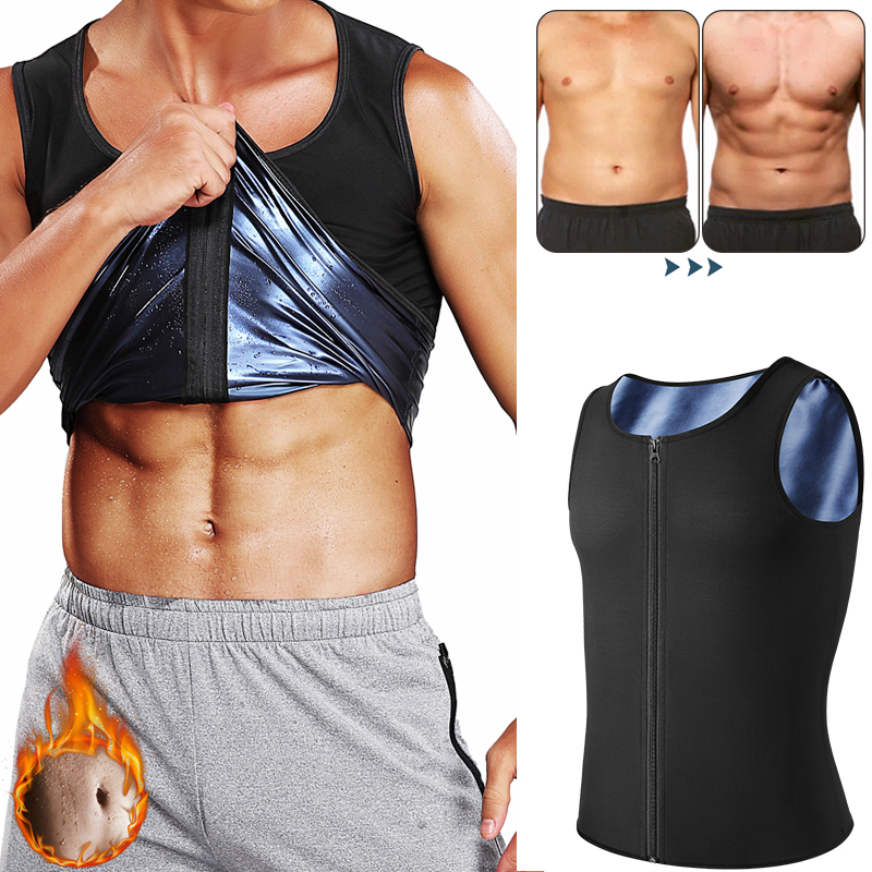 Gilet da uomo per allenamento per la perdita di peso Corsetto in neoprene caldo Body Shaper COMFREE Cerniera Sauna Canotta Allenamento S_voghion.com