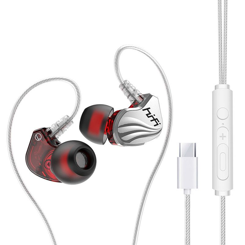 6D 4-Core Dual Moving Coil In-Ear 3.5mm HiFi Bass Wired Earphone Sports Earbuds_voghion.com