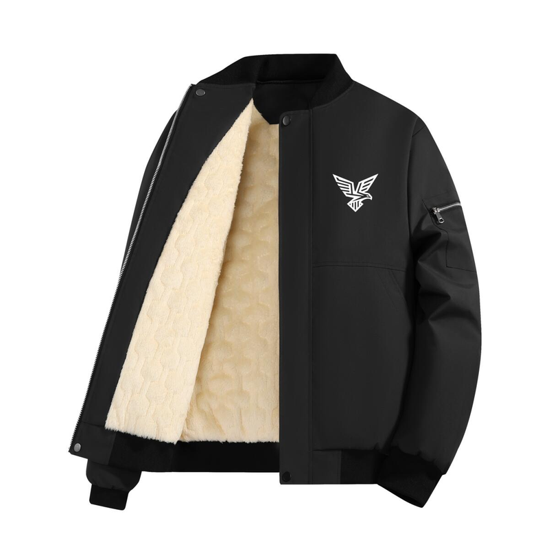 Men's New Autumn And Winter Jacket With Lambing Wool, Men's Casual Trend Stand Up Collar Top With Thick Wool, Men's Jacket_voghion.com