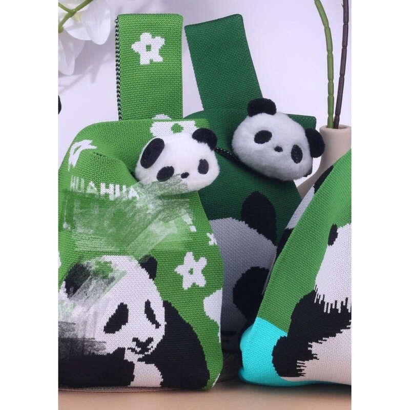 Panda Opa Große Kapazität Gestrickte Schulter Chengdu Mode Reise Urlaub Multifunktionale Tragetasche Handtasche Tote_voghion.com