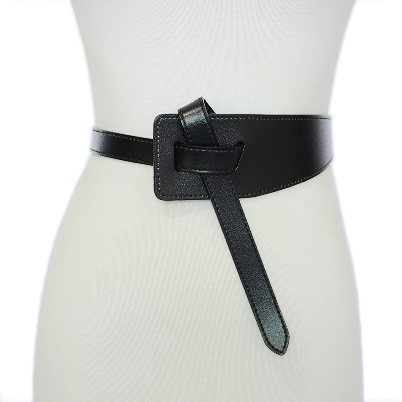 Women's Casual Double-layer Cowhide Strap, Belt, Women's Tied Decorative Skirt, Coat, Wide Waist Seal_voghion.com