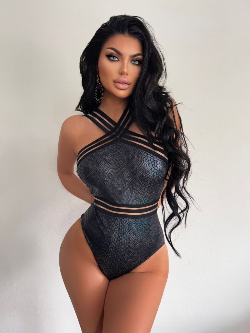 Maillot de bain une pièce sexy dos nu pour femme, couleur unie, style européen et américain_voghion.com