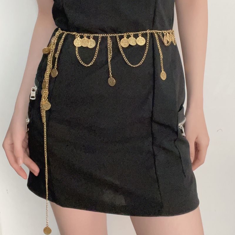 Chaîne à pampilles patchwork ethnique pour femme, chaîne de taille au design unique, style ancien, vêtements polyvalents_voghion.com