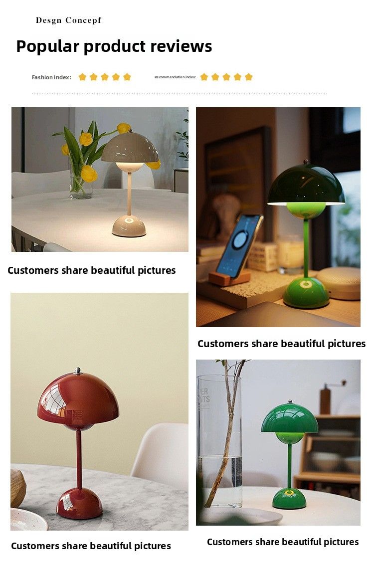 2024 Neue dänische Knospe im amerikanischen Stil, wiederaufladbare Touch-Nordische dekorative Tischlampe_voghion.com