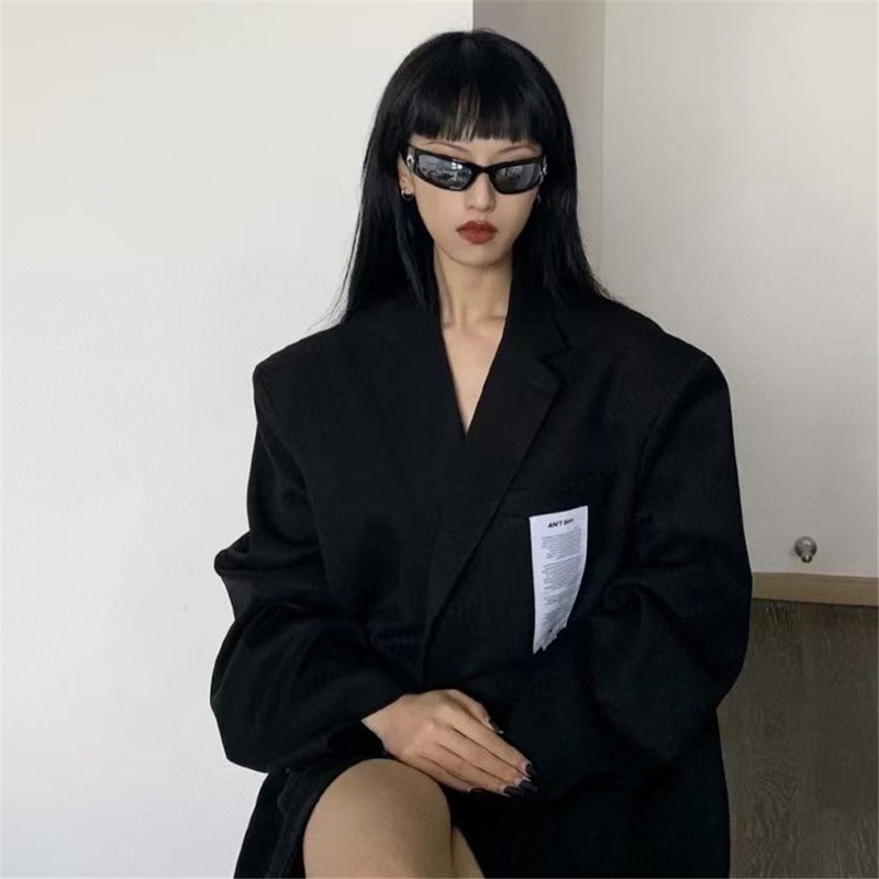 Occhiali da sole rettangolari con design a luna, unisex, per ciclismo all'aperto, hip pop punk, occhiali da sole Y2K, UV400, oculos lunette de soleil_voghion.com