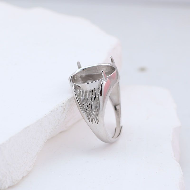 Porta anelli da uomo regolabile in argento puro vuoto fai da te intarsiato con cera d'api turchese e ambra_voghion.com