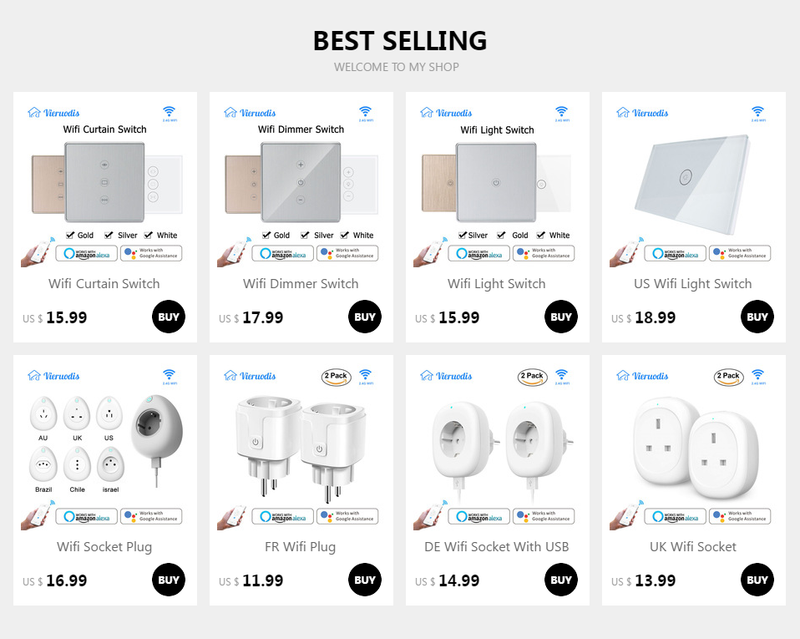 Interruttore WiFi per tapparelle elettriche motorizzate Bd, funziona con Alexa e Google Home Smart Life Tuya_voghion.com