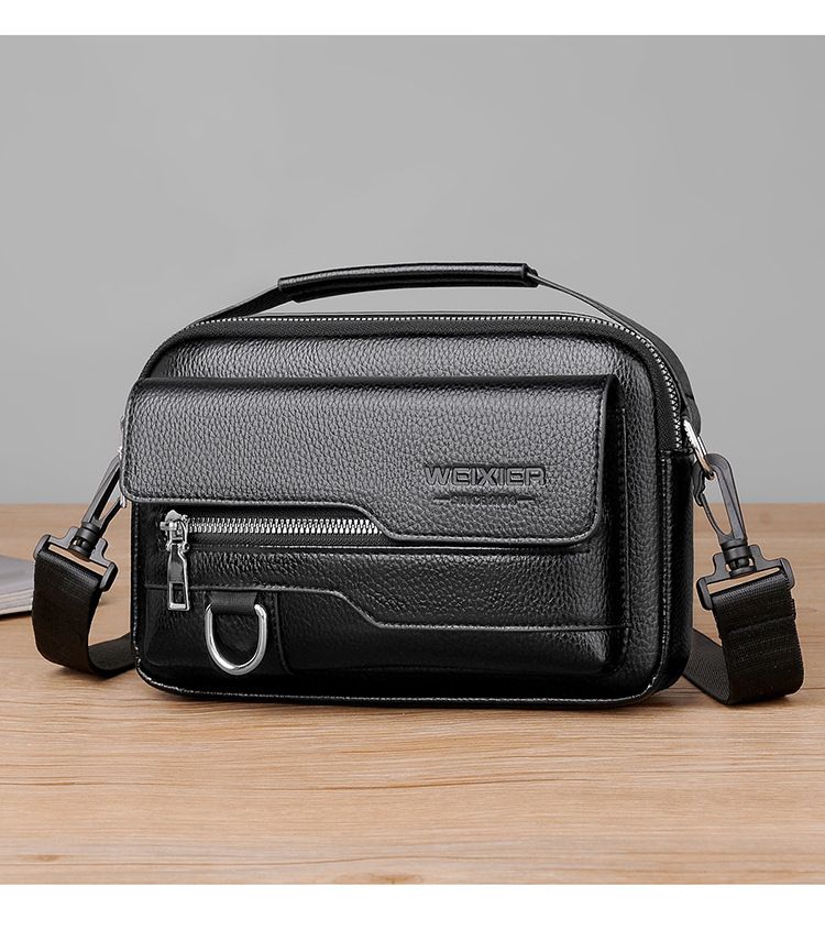 Borsa a tracolla impermeabile in PU da uomo - Borsa a tracolla sottile antifurto per lavoro e viaggio_voghion.com