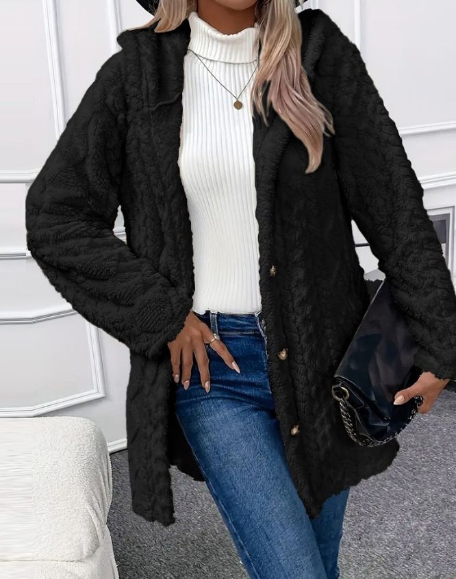 Women's Reversible Hooded Cardigan - Soft Fleece Long Sleeve Open Front Coat, Lightweight & Warm (Multiple Colors & Sizes)_voghion.com