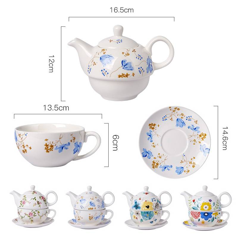 Ensemble créatif de tasses à café et soucoupes en céramique, bouilloire mère-enfant, théière, tasse à thé, assiette à Dessert, service à thé unique de l'après-midi_voghion.com