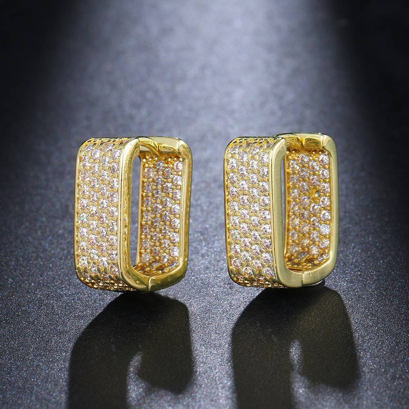 Hot New Square Light Copper Micro-inset Zircon Earring Simple And Versatile High-grade Earrings_voghion.com