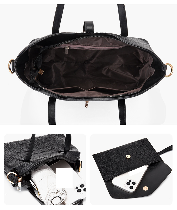 Krokodil muster frauen tasche damen handtaschen messenger schulter tasche vier stück handtasche_voghion.com