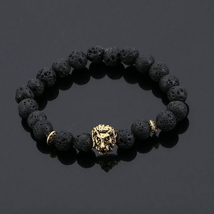 Mode natürliche stein Buddha perlen armband vulkanischen stein löwenkopf armband_voghion.com