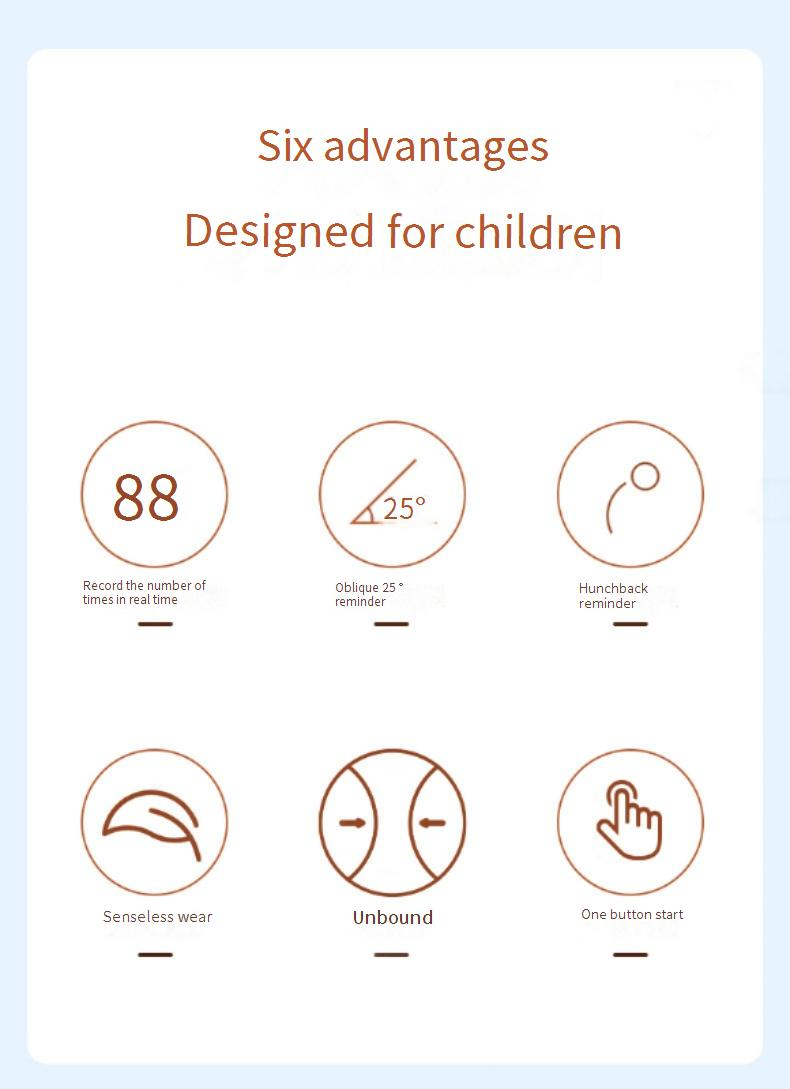 Centură de corecție cocoșată pentru copii, corector inteligent al posturii, vibrații Elf, memento pentru gât agățat, afișaj LCD, memento pentru postura de ședere_voghion.com