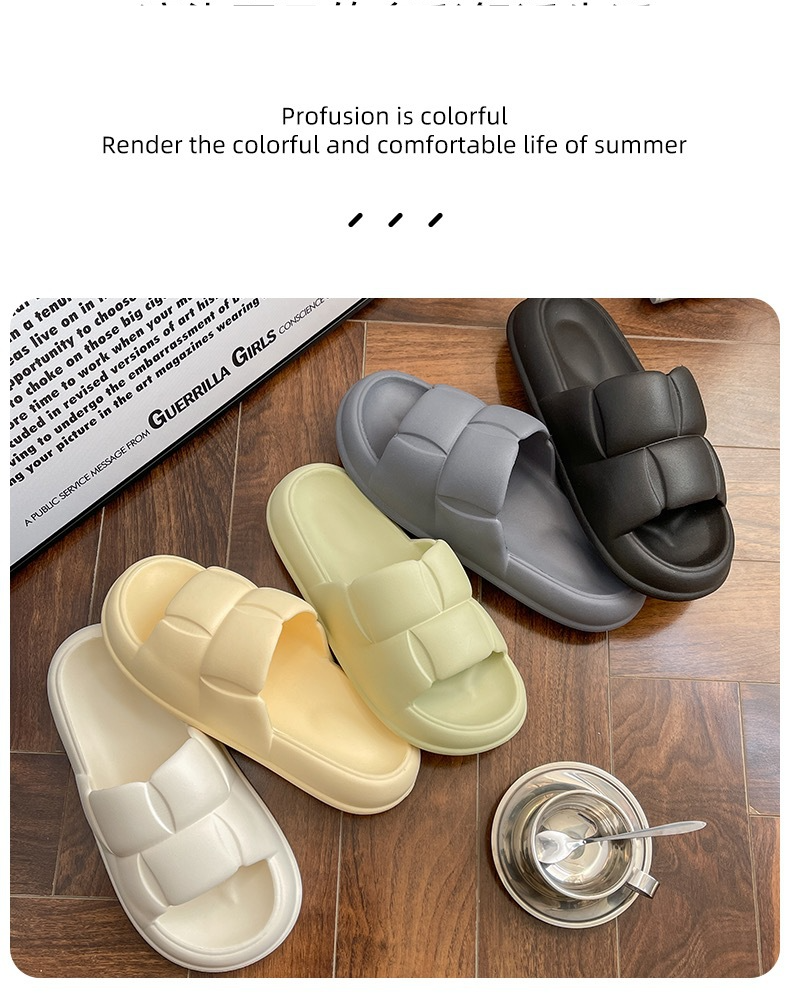 Pantofole leggere e di lusso alla moda, con sensazione di escrementi, per donna, estive, con suola morbida, per interni, casa, bagno, bagno, antiscivolo, deodorante_voghion.com