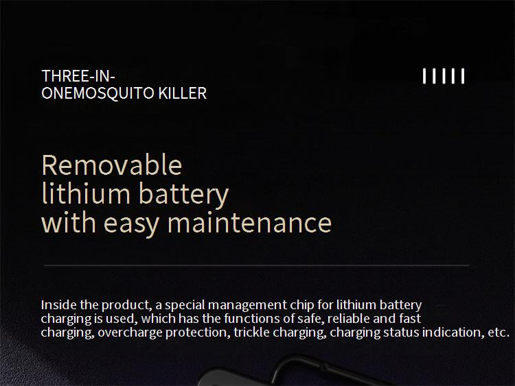 Lampe anti-moustiques électrique rechargeable – Lampe anti-insectes UV intérieure/extérieure avec technologie d'attraction automatique – Piège à insectes portable_voghion.com