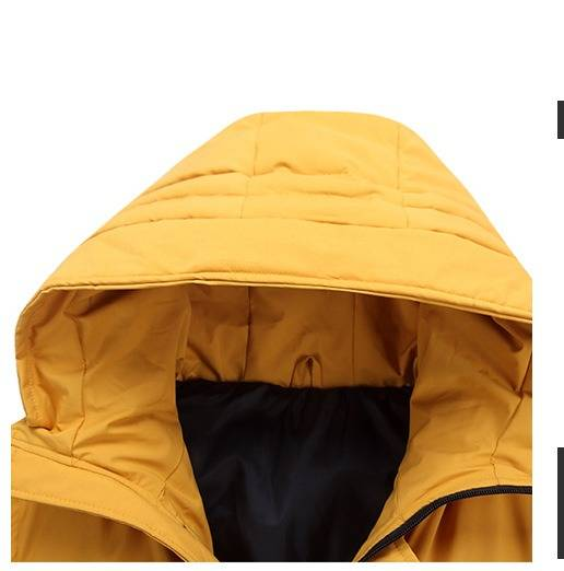 Unisex Winter Work Jacket With Hood – Heavy-Duty Couple's Coat (Black/Beige/Blue/Yellow, M-4XL, Thermal Lined & Windproof)_voghion.com