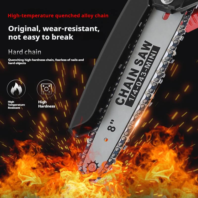 8-Inch Mini Chainsaw, Cordless Electric Chainsaw With Lithium Battery, Lightweight Handheld Chainsaw For Wood Cutting, Tree Pruning, Gardening_voghion.com