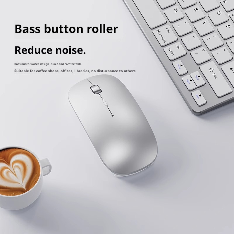 Ratón silencioso con Bluetooth e inalámbrico 2.4G para libros: recargable, con desplazamiento en 4 direcciones y 1600 DPI, compatible con iPad y portátiles._voghion.com