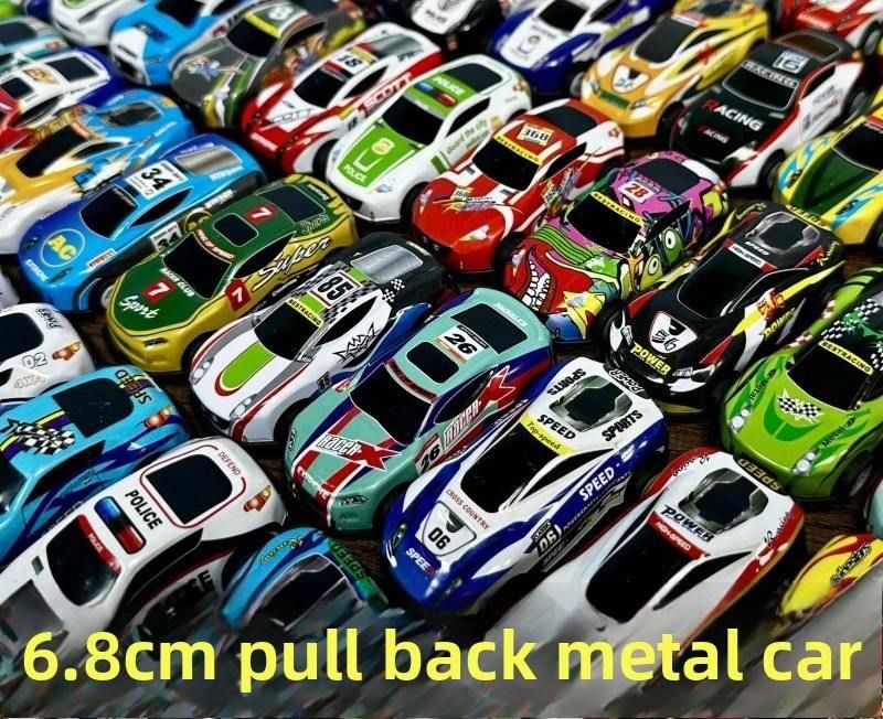 6,8 cm miniaturowy samochodzik z napędem pull-back, odporny na upadek, z nadrukiem na metalowej powierzchni, trwały samochodzik dla chłopców i dziewcząt_voghion.com