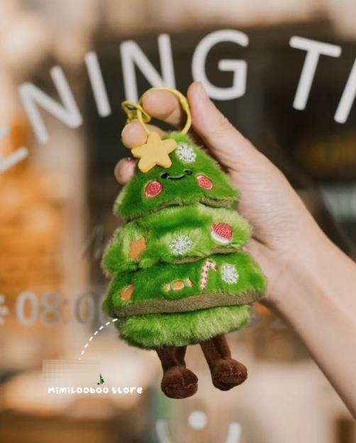 Christmas Tree & Snowman Plush Ornament - Festive Holiday Decor For Bags Home & Gifts (8cm Ultra-Soft Short Plush PP Cotton Filling)_voghion.com