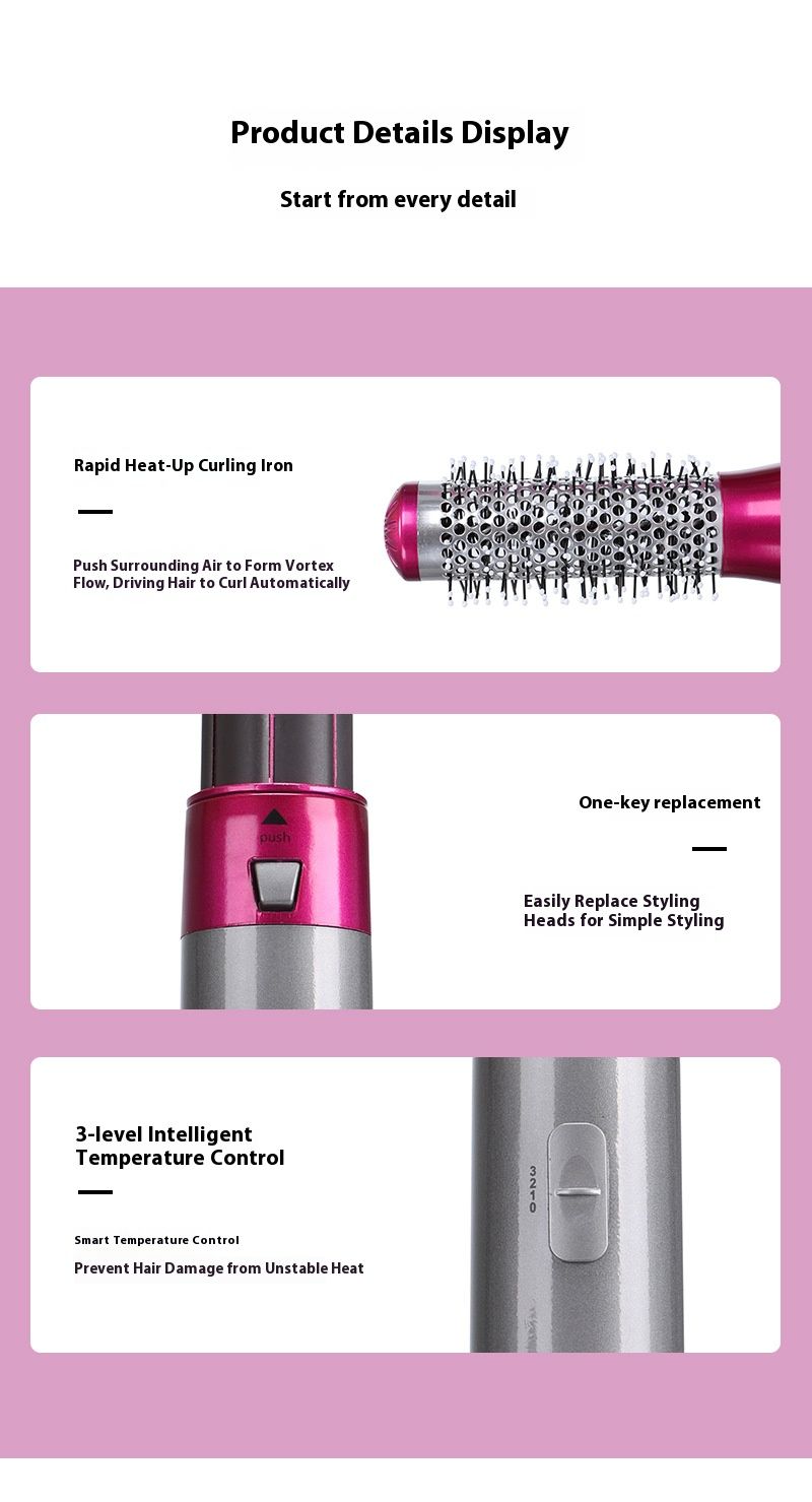 5-in-1-Haarstyler mit automatischem Keramik-Turmalin-Effekt – 10 Heizstufen, Doppelspannung (110 V – 240 V), für glattes und lockiges Haar (mehrere Farben)_voghion.com