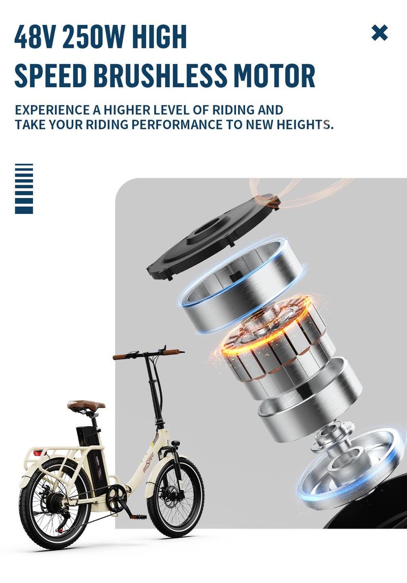 ONESPORT OT16-2 EU Standard 250W Electric City Bike 20 Inch Folding Electric Bike 48V 17Ah Battery 25km/h Disc Brake_voghion.com