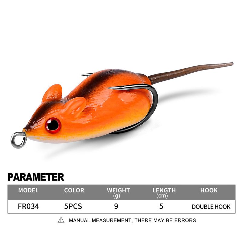 Klassischer Köder Froschmaus 5 cm 9 g weicher schwarzer Fisch Allzweckköder Angelausrüstung_voghion.com
