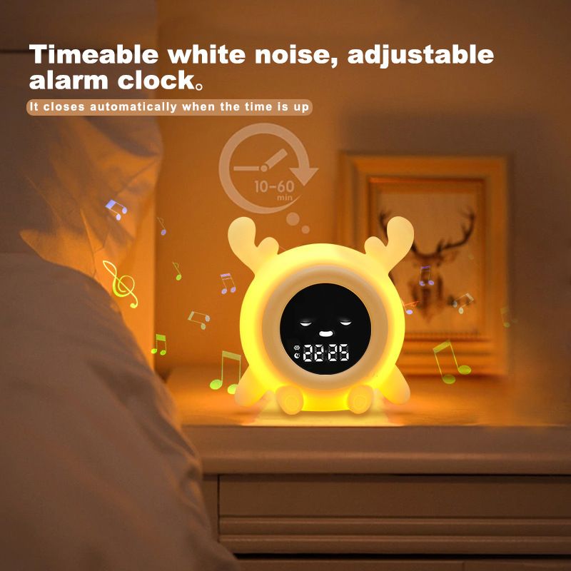 White Noise Machine Children's Sleep White Noise Soothing Sunrise Wake Up Sleep Training Alarm Clock Night Light Sleep Trainer_voghion.com