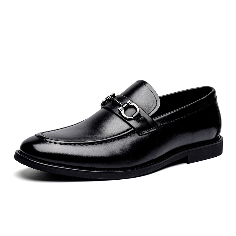 TerraStride Summer Business Casual Thick-Soled Loafers Genuine Leather Slip-On Shoes Men's Top Layer Cowhide_voghion.com