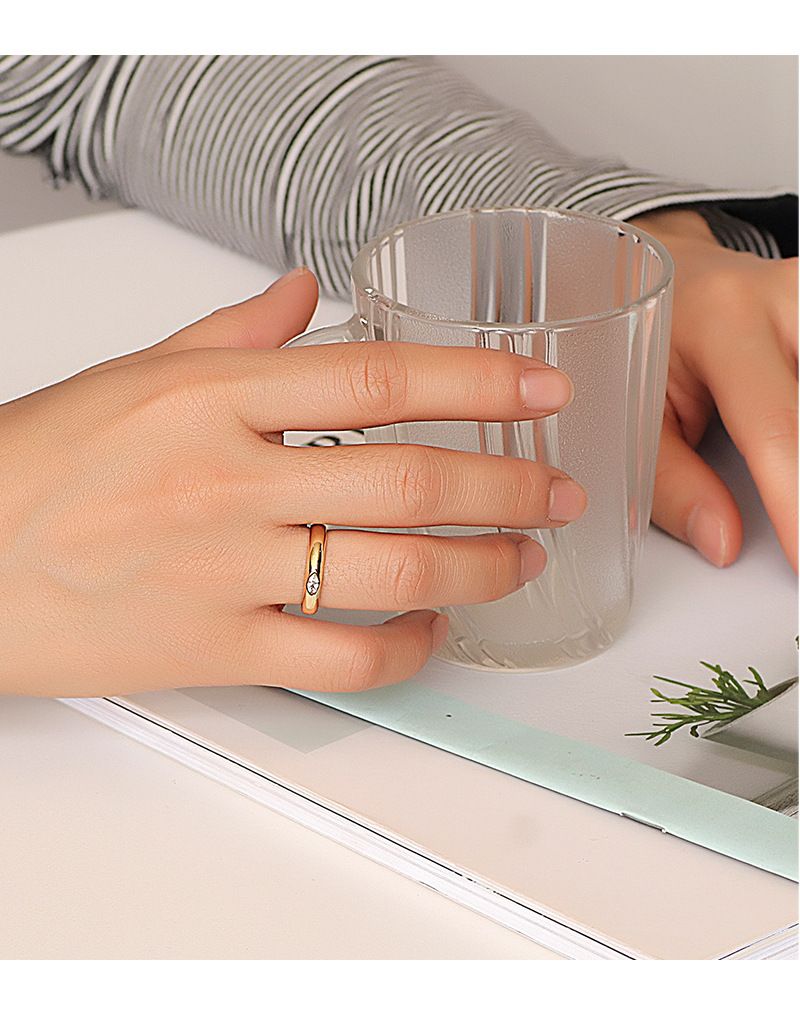 Δαχτυλίδια για ζευγάρια με επιχρυσωμένο χρυσό K διαμάντι, μόδα, κλασικά ρομαντικά κοσμήματα χειρός, γυναικεία αξεσουάρ, τάση_voghion.com