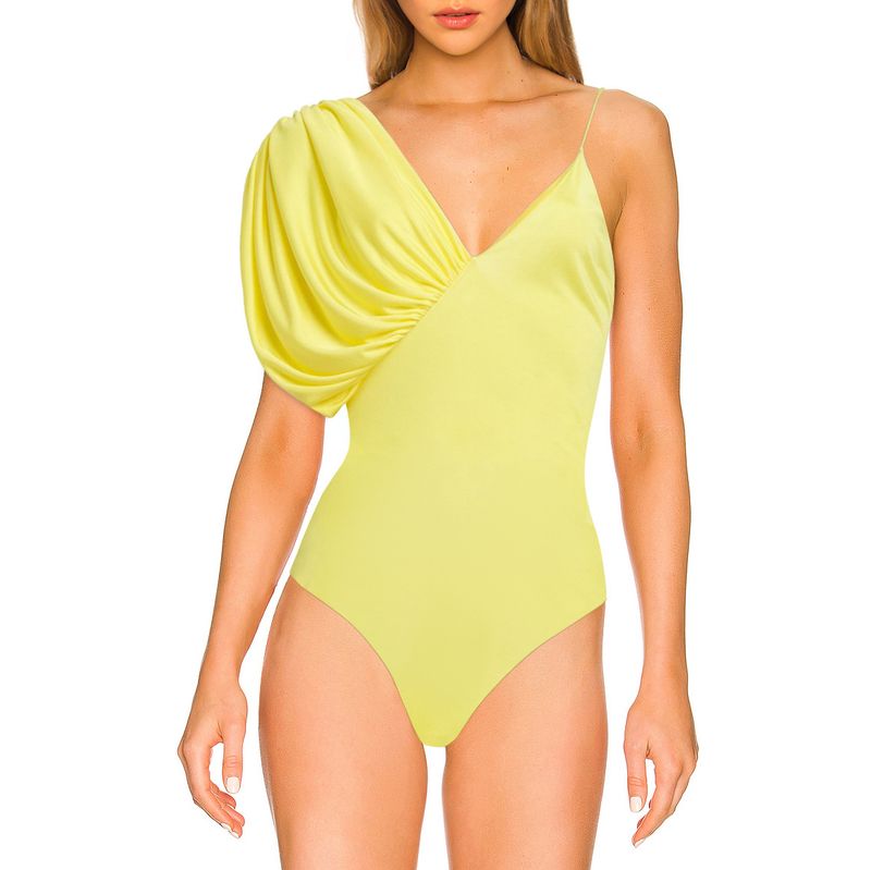 Maillot de bain une pièce sexy de couleur unie pour femmes, jupe conservatrice moulante, jupe de natation pour les vacances aux sources chaudes, nouvelle collection 2024_voghion.com