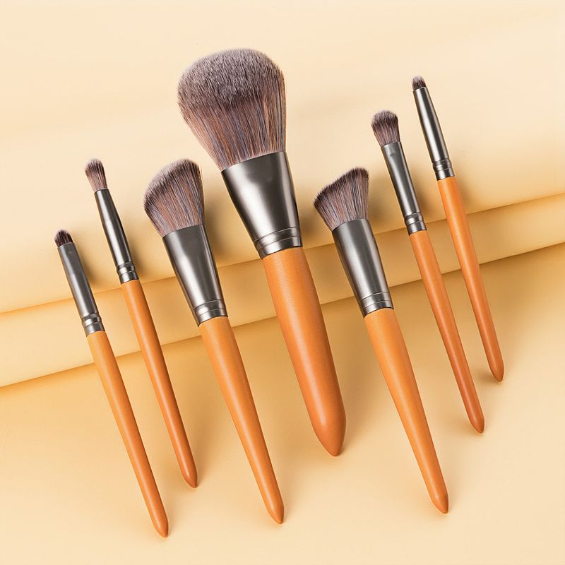 7 brown high quality professional makeup brush set_voghion.com
