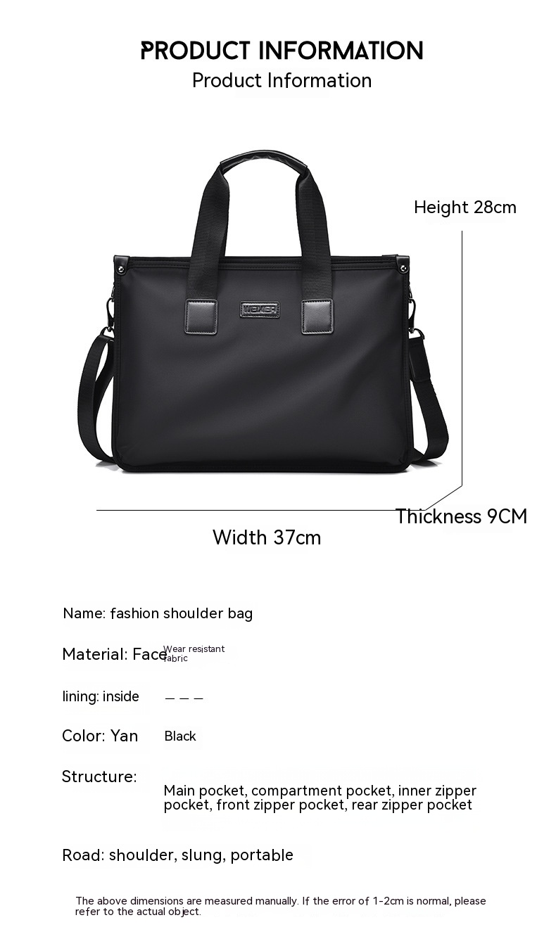 Nuova borsa portatile da uomo per viaggi d'affari e per il tempo libero, borsa a tracolla con una spalla di grande capacità, borsa per computer portatile, borsa per file di informazioni per ufficio_voghion.com